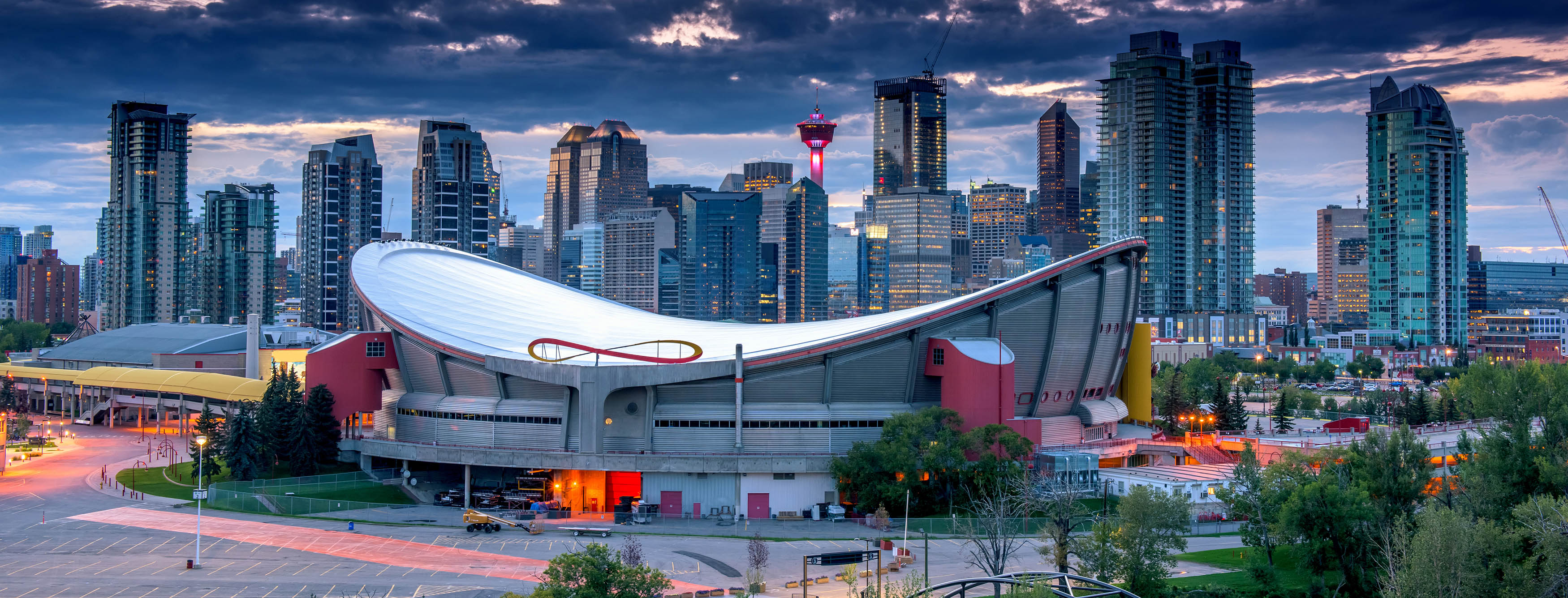 Calgary skyline at dusk